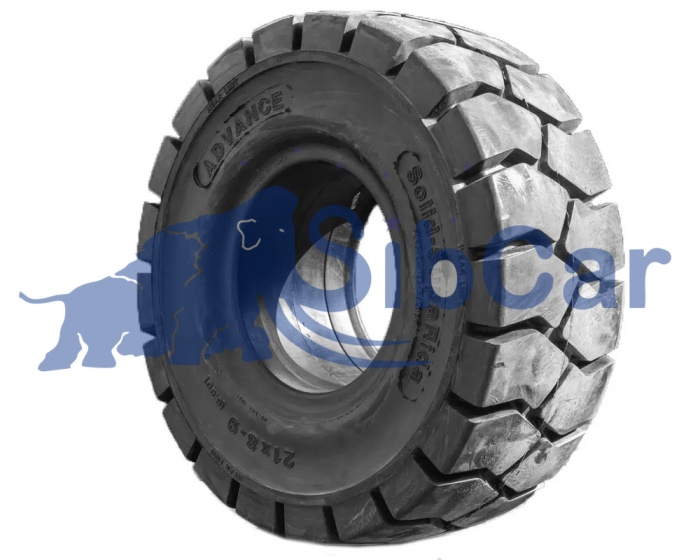 Шина цельнолитая с буртом 23х9-10/6.50 (225/75-10) (OB503) АДВАНС Easi-Fit